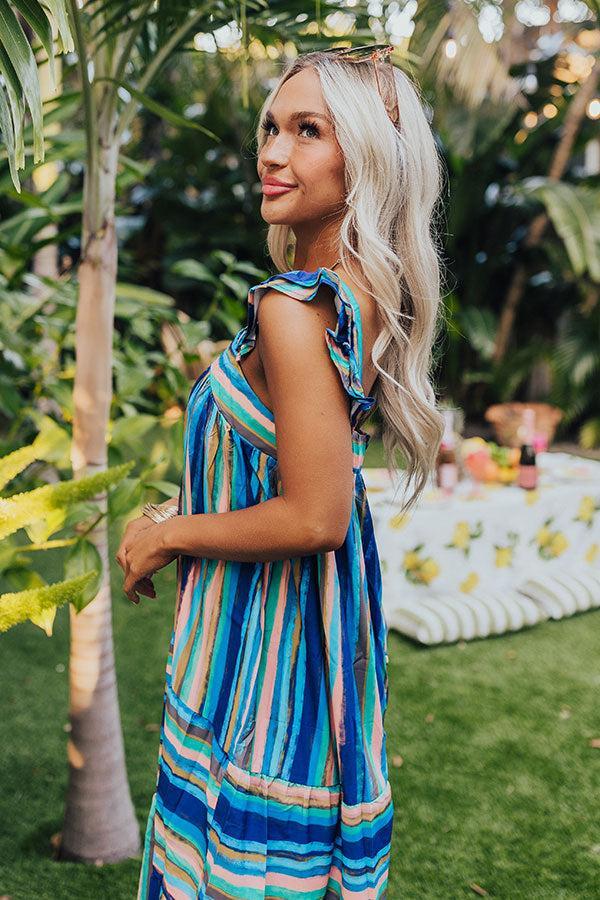 Hit Remix Stripe Midi In Royal Blue Product Image