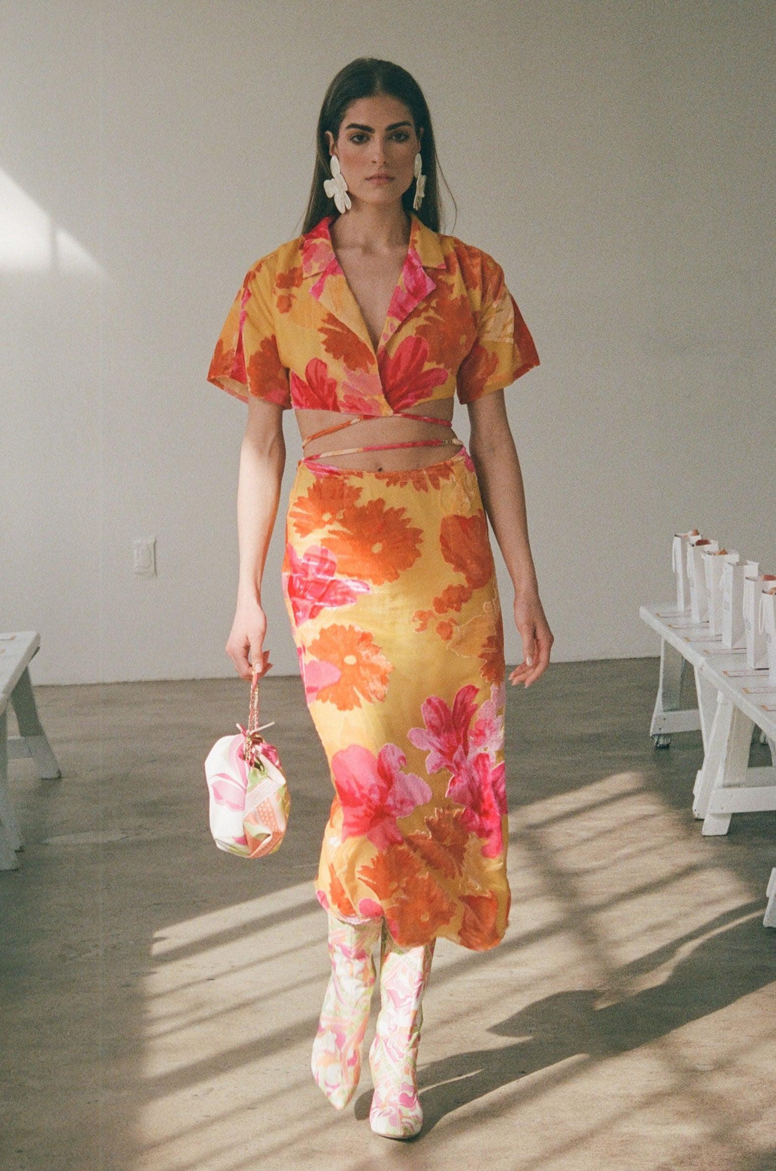 Sorrenta Midi Skirt - Floreale Sunny Product Image