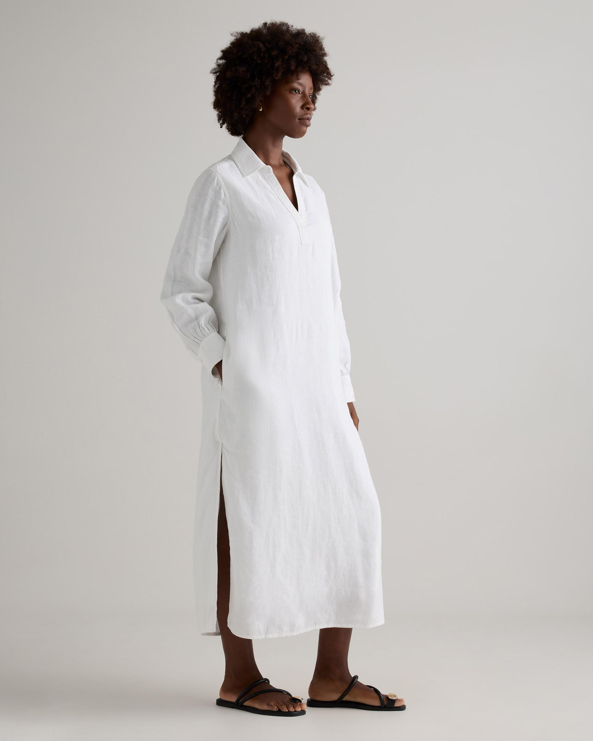 Quince | Women's 100% European Linen Popover Maxi Dress Size XL Product Image