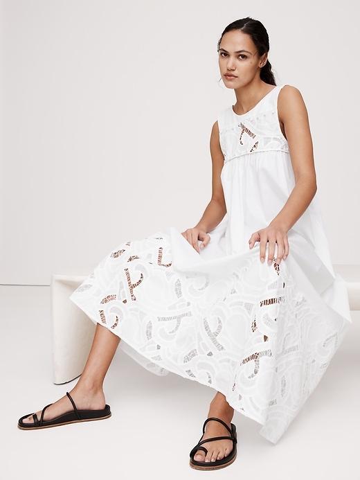 Embroidered Cotton Poplin Maxi Dress Product Image