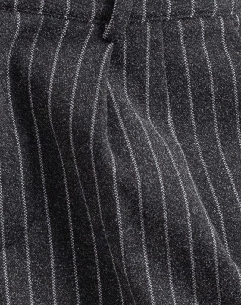 Misha Wide Leg Trouser in Pinstripe Black  Product Image