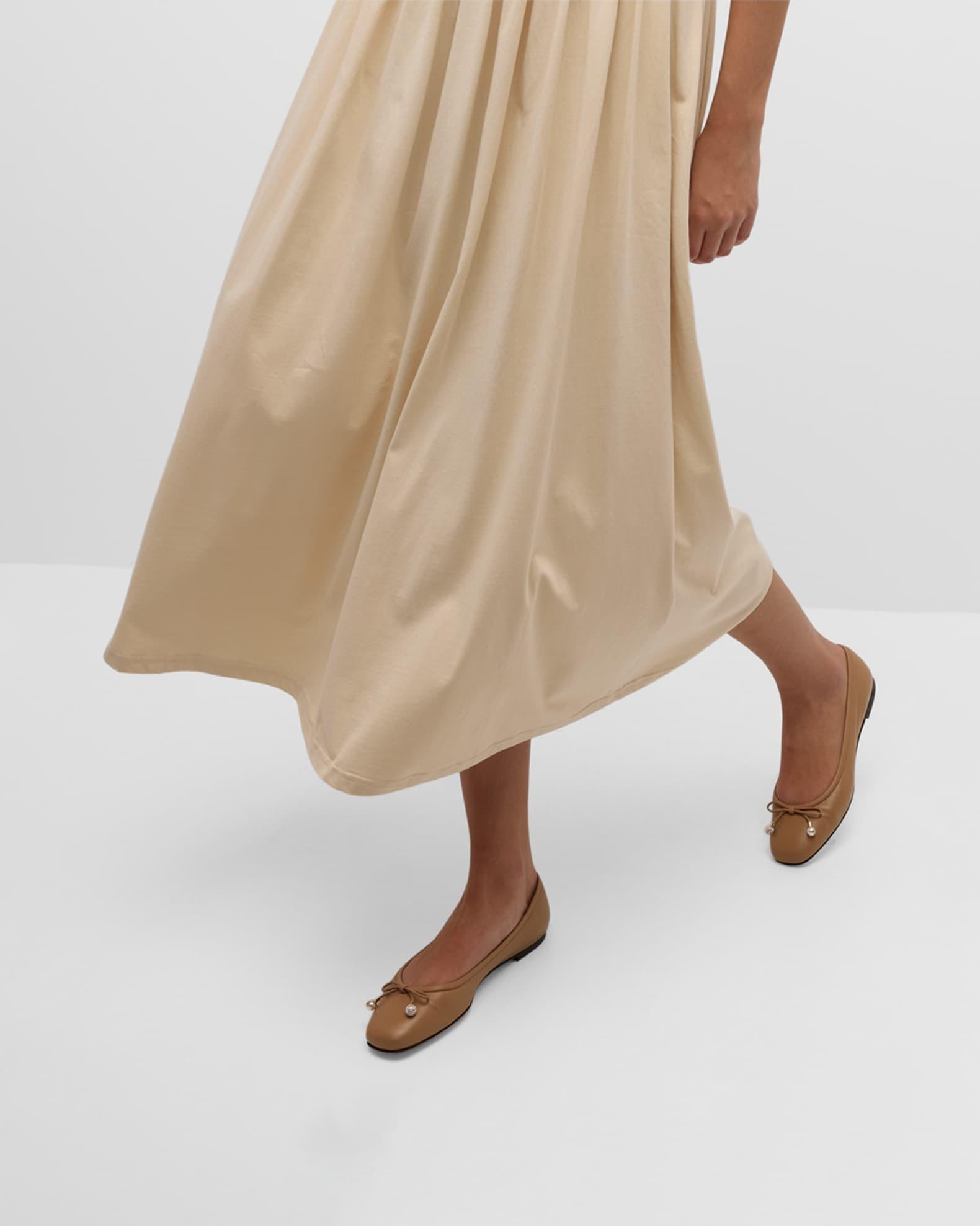 Elme Leather Bow Ballerina Flats Product Image