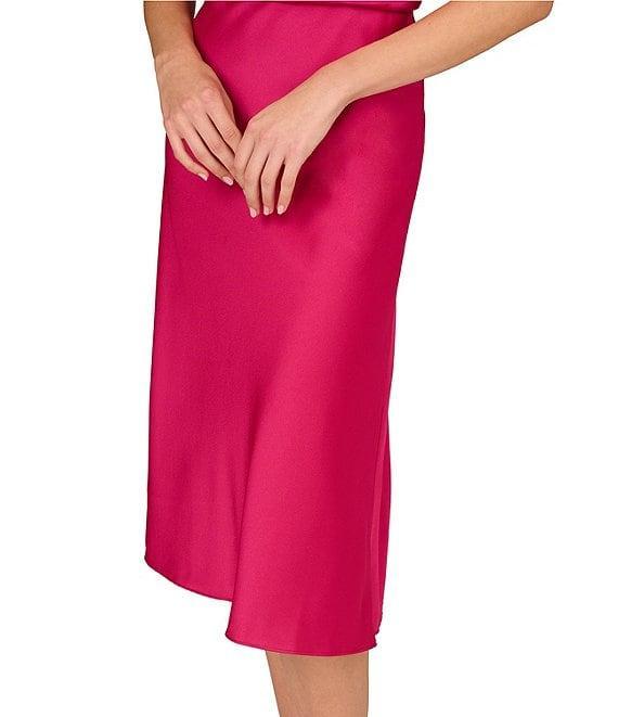 Aidan Mattox Crepe Back Satin One Shoulder Short Sleeve Drape A-Line Dress Product Image