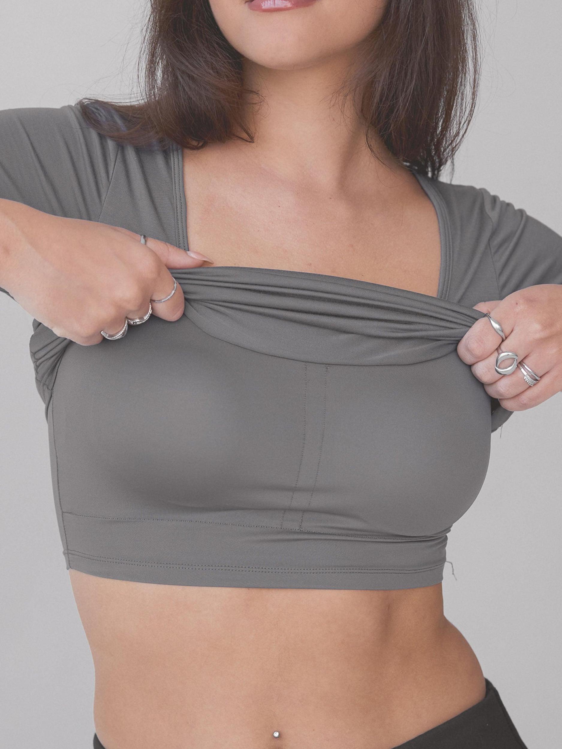 Solid Scoop Braless Short Sleeve Product Image