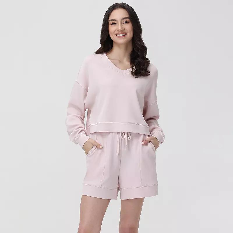 Women's Adyson Parker V-Neck Pajama Top & Pajama Shorts Set, Girl's, Size: Small, Ballet Slipper Product Image