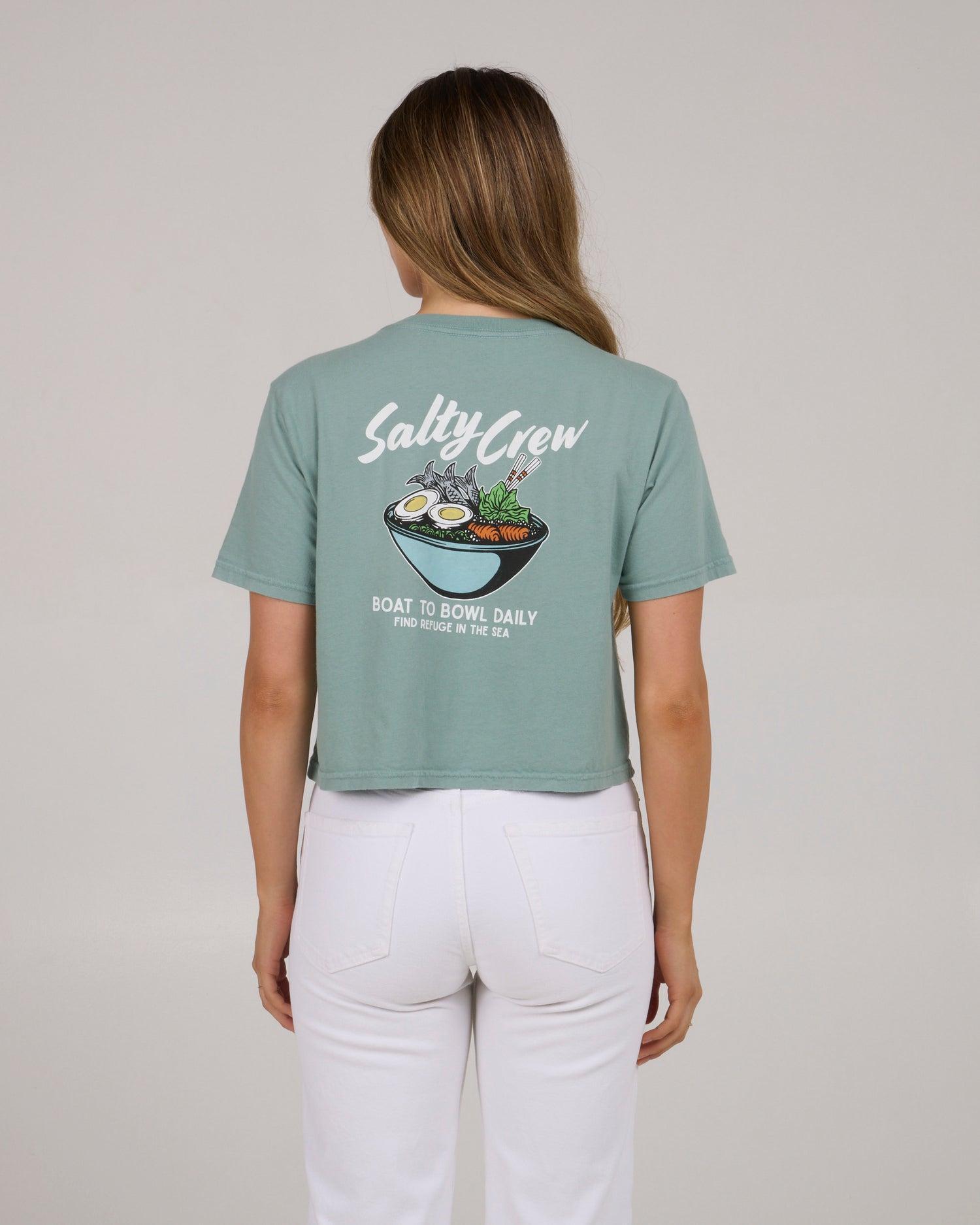 Fish Bowl Crop Tee - Sage Product Image