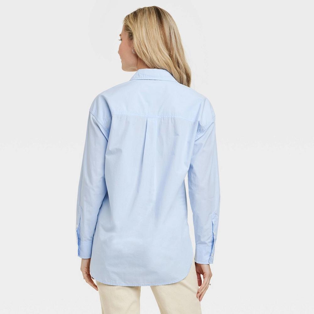 Women's Oversized Long Sleeve Collared Button-Down Shirt - Universal Thread™ Product Image