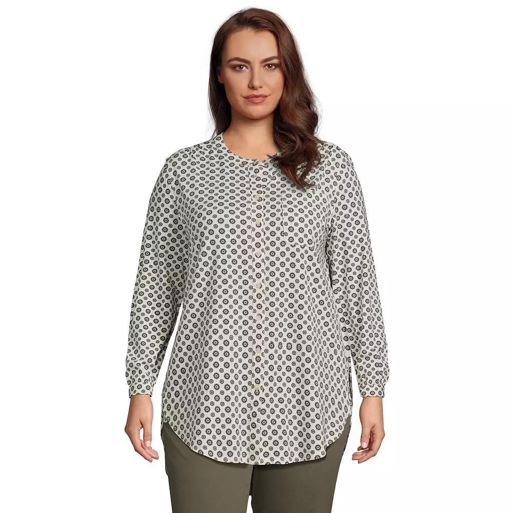 Plus Size Lands' End Long Sleeve Jersey A-line Tunic, Women's, Size: 2XL, Black Product Image
