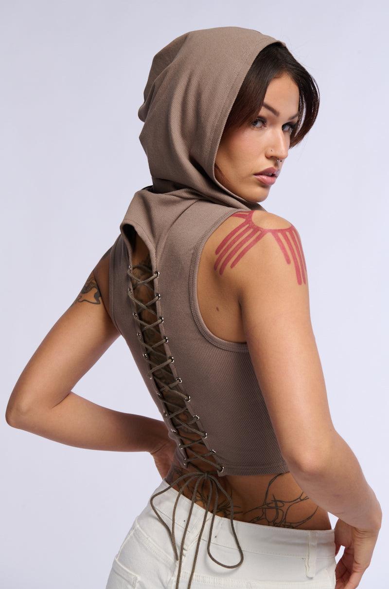 ATLAS HOODED RIBBED TANK TOP Product Image