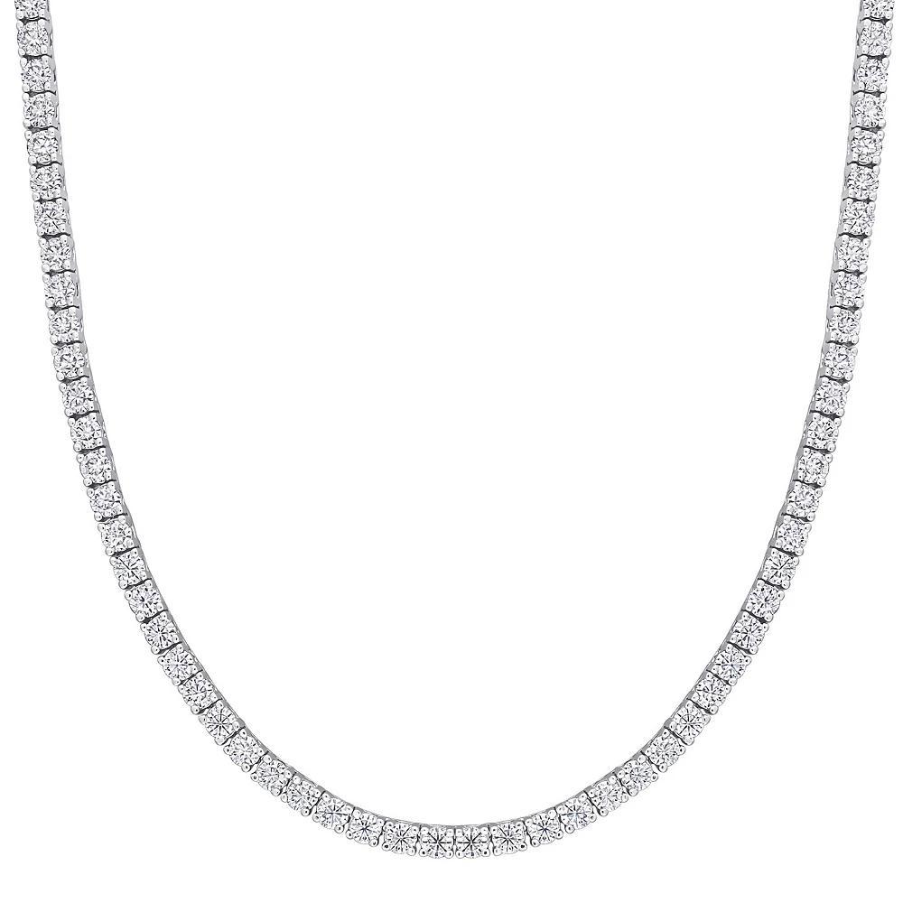 Stella Grace Sterling Silver 12 1/2 Carat T.W. Lab-Created Moissanite Tennis Necklace, Women's, Size: 17" Product Image