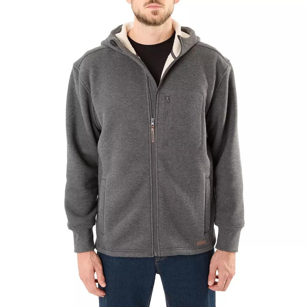 Mens Smiths Workwear Sherpa-Lined Hooded Thermal Shirt Jacket Grey Navy Product Image