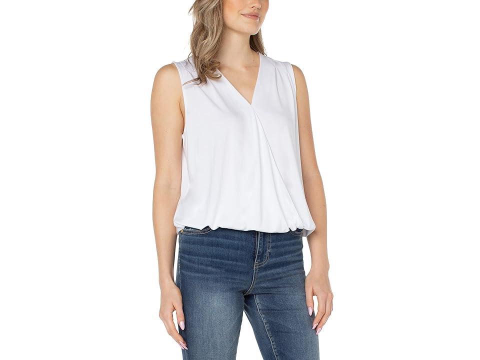 Liverpool Los Angeles Sleeveless V-Neck Drape Front Knit Top Women's Clothing Product Image