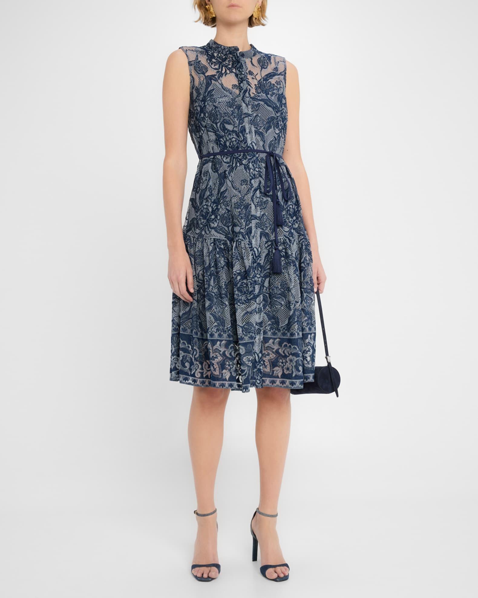 Brien Sleeveless Floral Lace Midi Dress Product Image