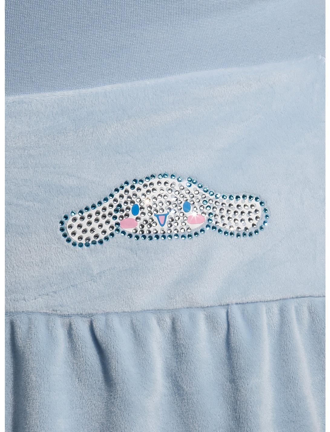 Cinnamoroll Rhinestone Pastel Blue Velour Skirt Plus Size Product Image