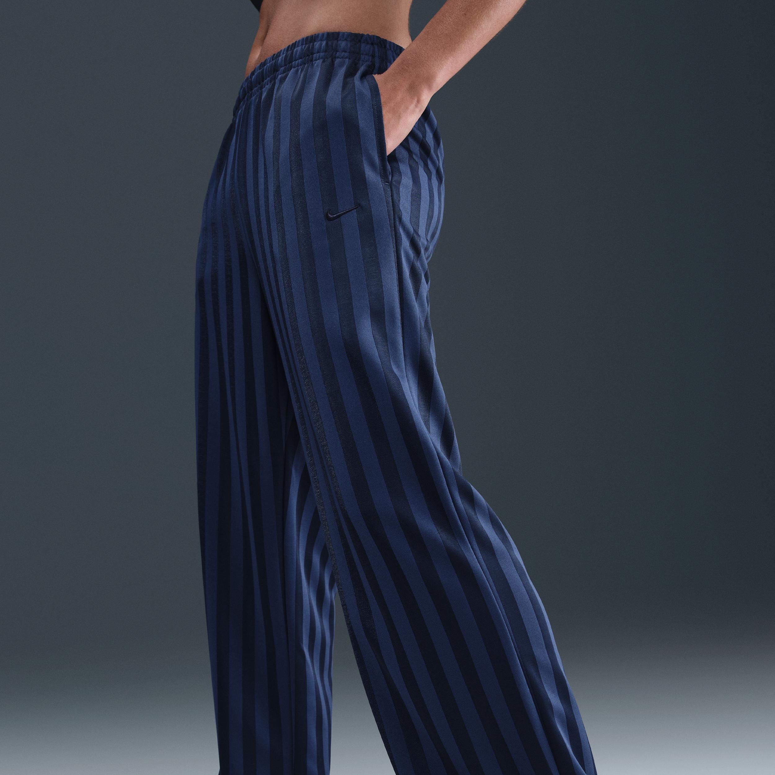 Nike Sportswear Women's Mid-Rise Loose Jacquard Striped Track Pants Product Image