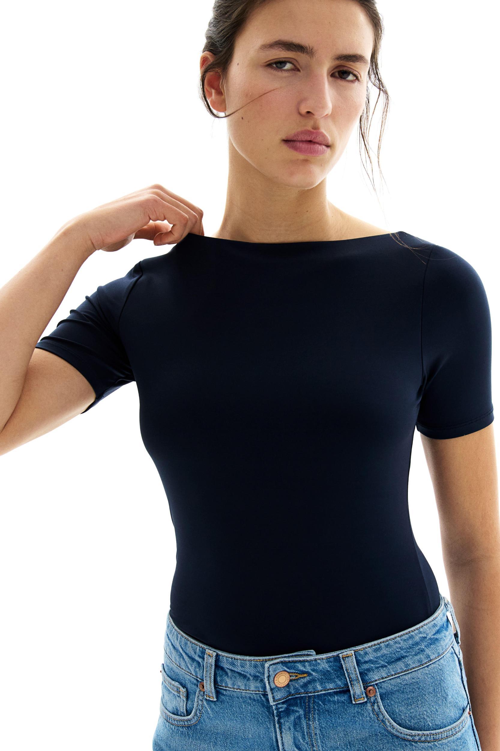 Boat-Neck Microfiber Top Product Image