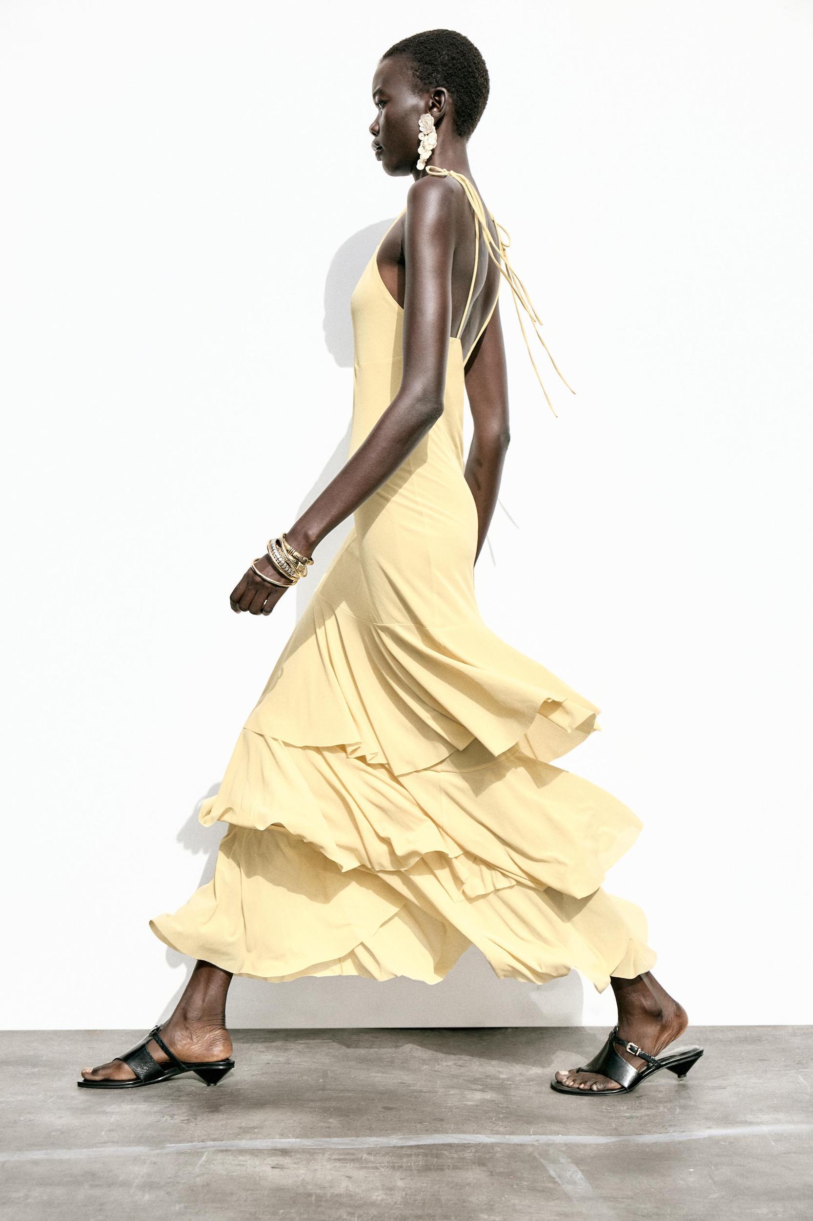 RUFFLED MIDI DRESS Product Image