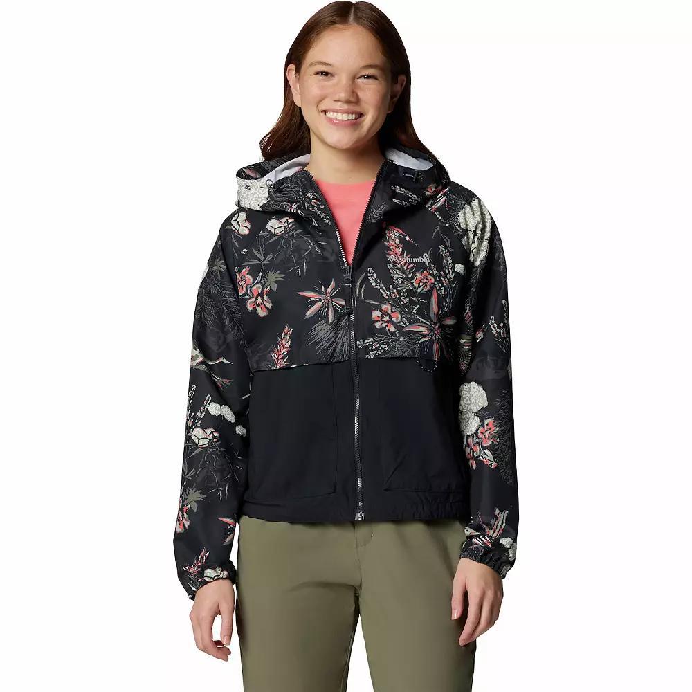 Women's Columbia Spire Valley Omni-SHIELD™ Printed Windbreaker Jacket, Size: Medium, Salt Outbacked Product Image