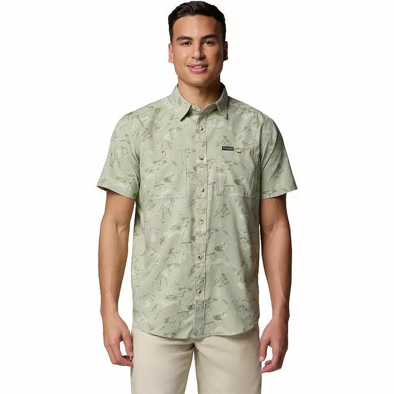 Big & Tall Columbia Utilizer Print Short Sleeve Woven Button-Down Shirt, Men's, Size: 3XL Tall, River Blue Sundot Product Image