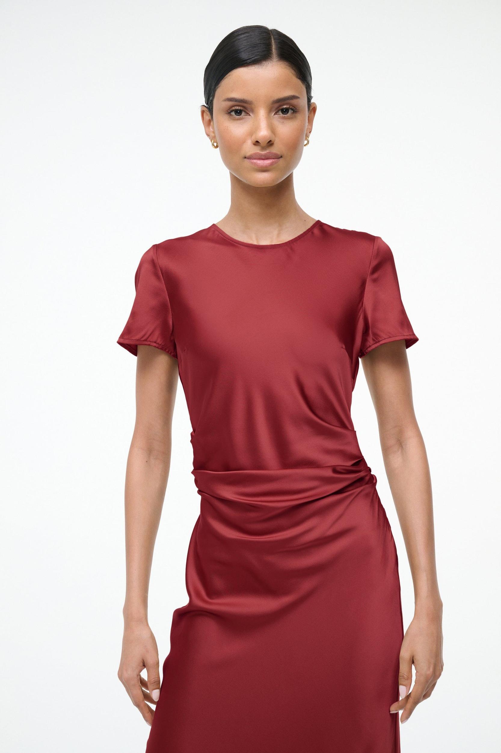 MARCEL SILK DRESS | SANGRIA Product Image