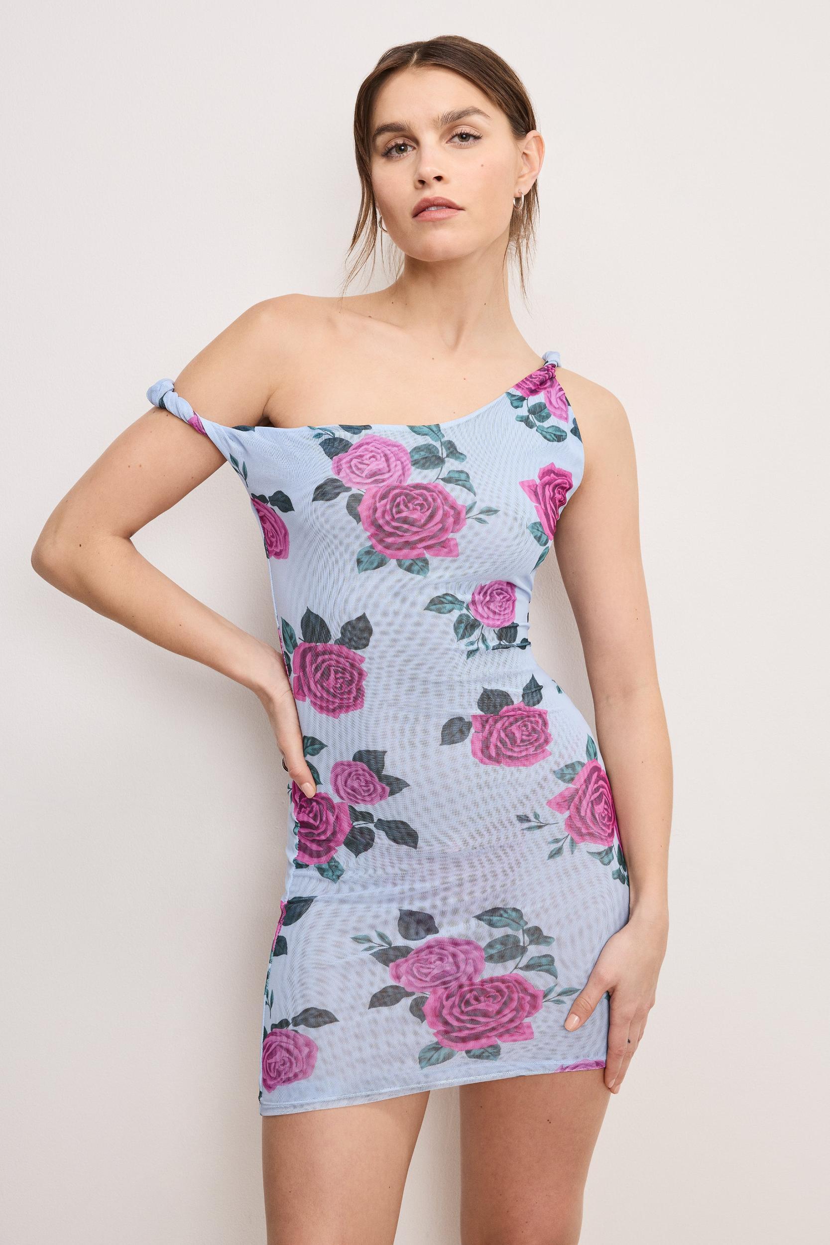 MESH TWIST MIDI DRESS | VINTAGE ROSE001 Product Image