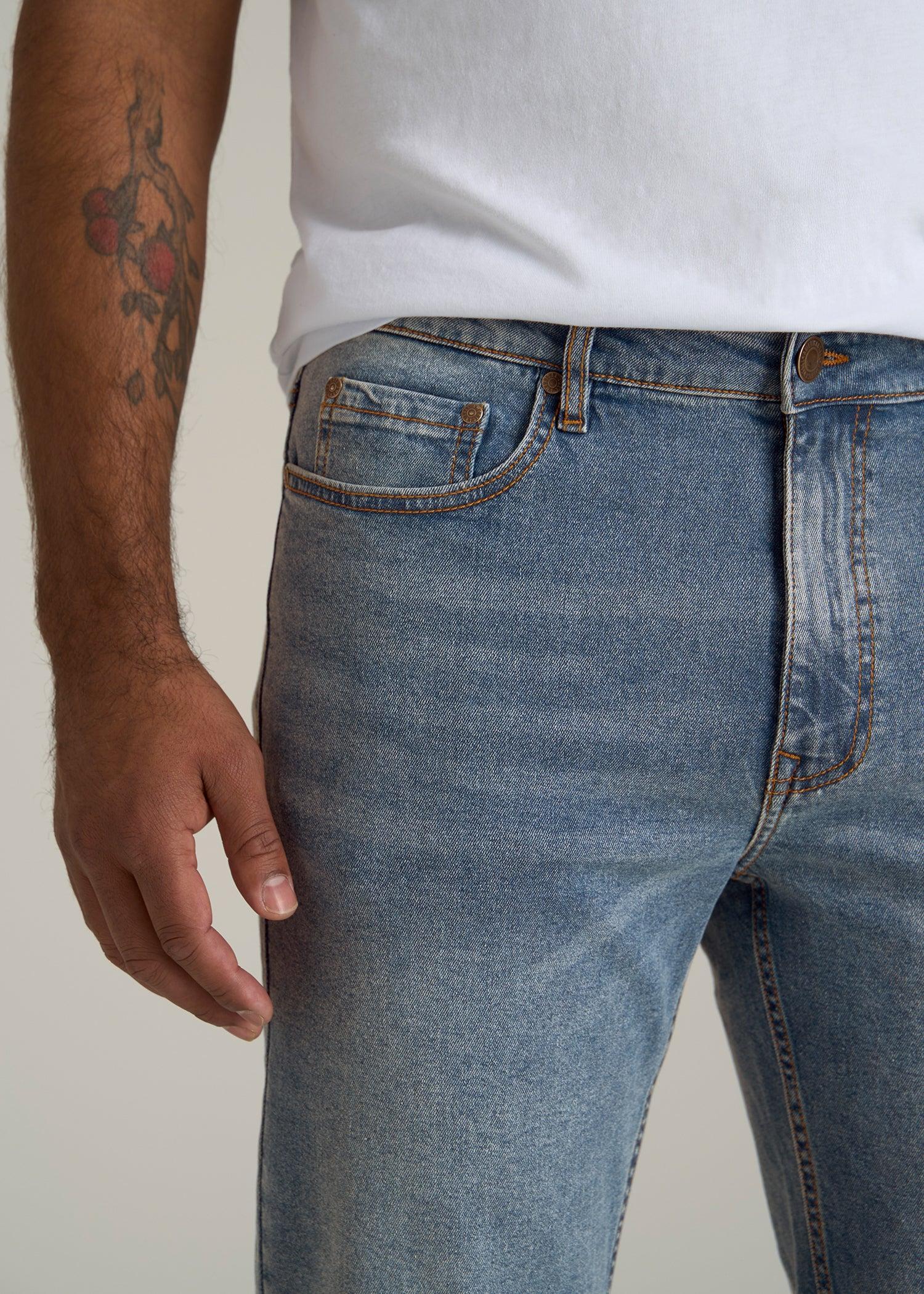 A.T. Basics Men's Dylan Slim Fit Jeans for Tall Men in Tufts Blue Product Image