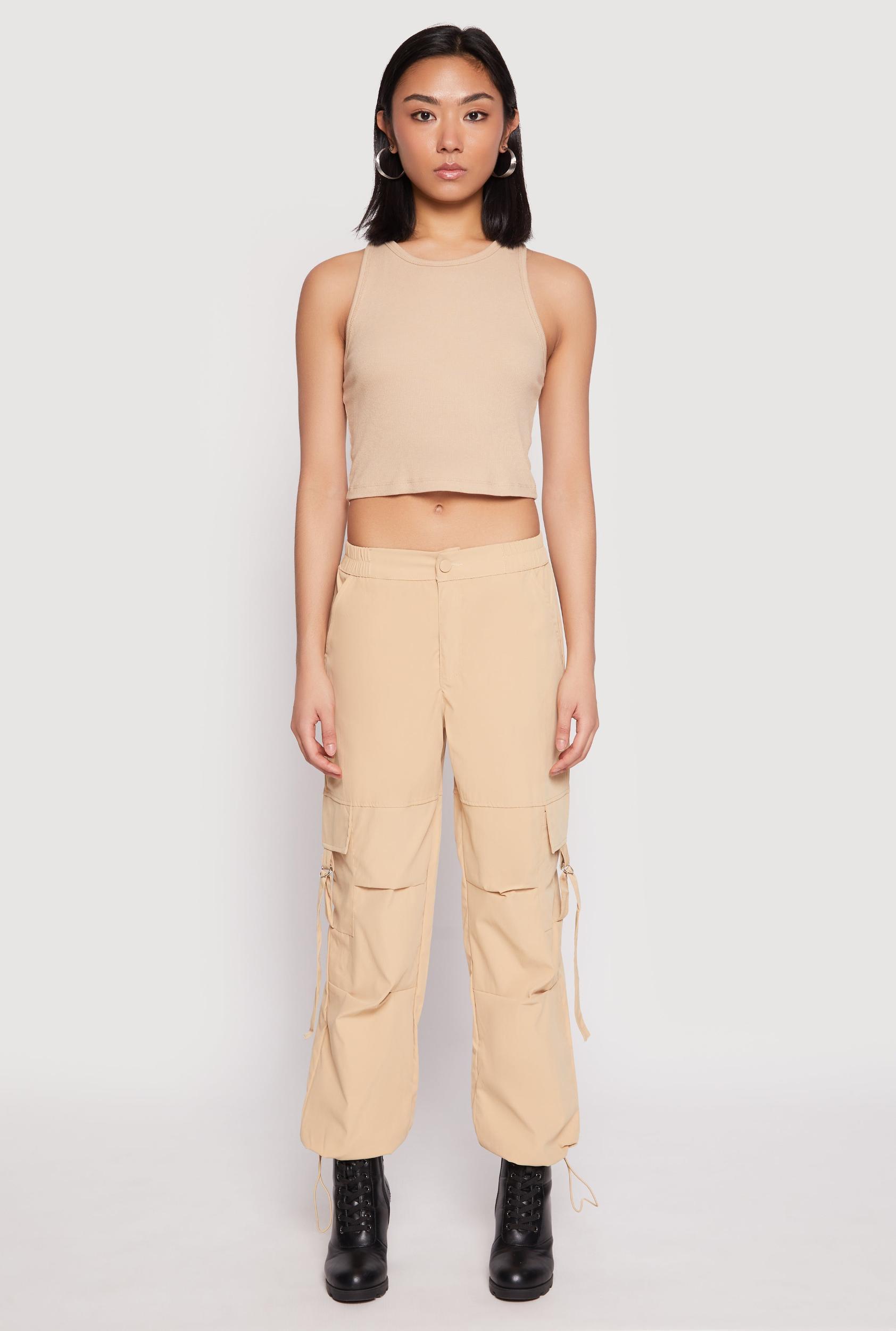 Womens Toggle Drawstring Hem Cargo Pants Product Image