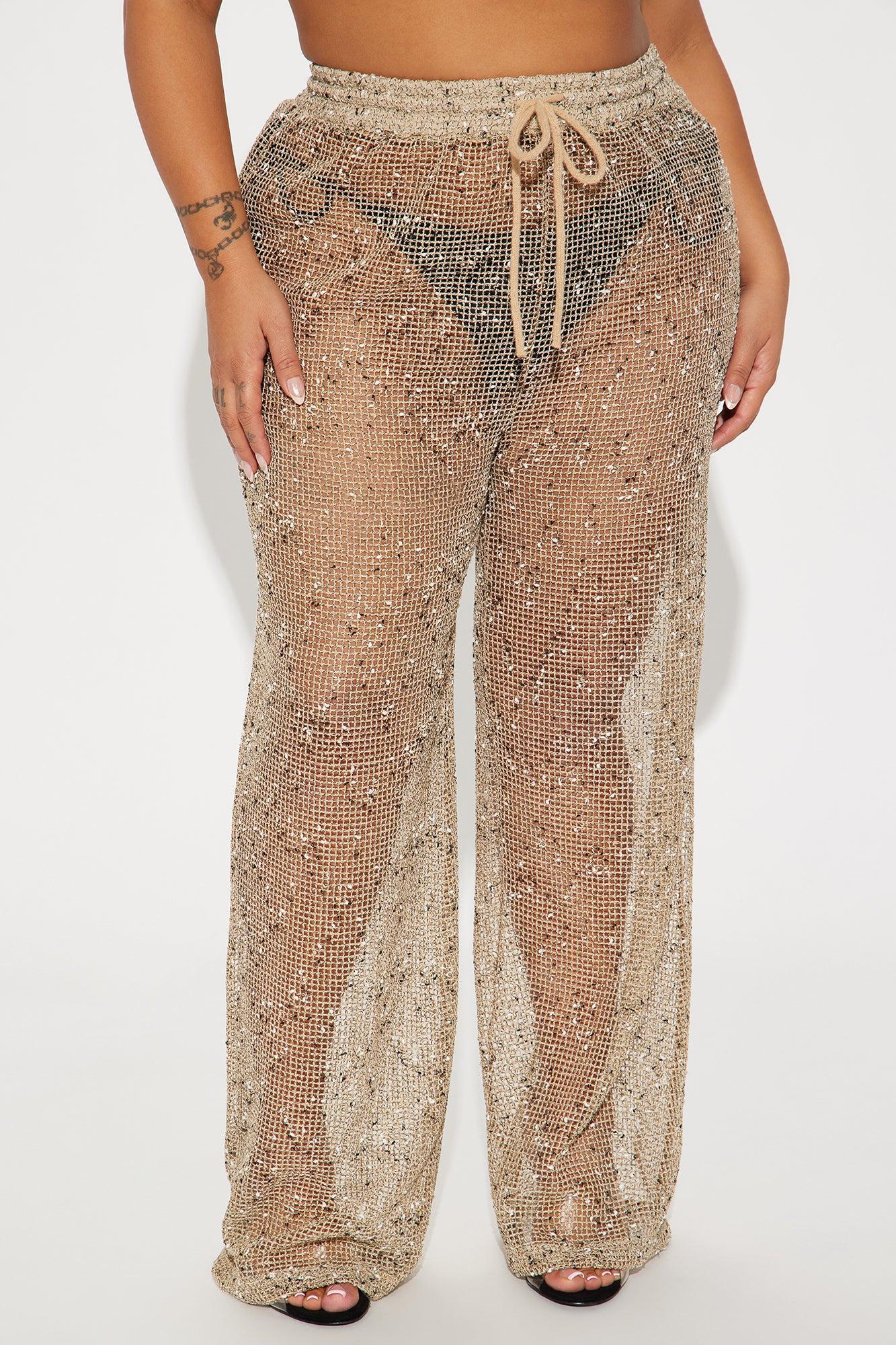 Playa Vista Crochet Cover Up Pants - Brown/combo Product Image