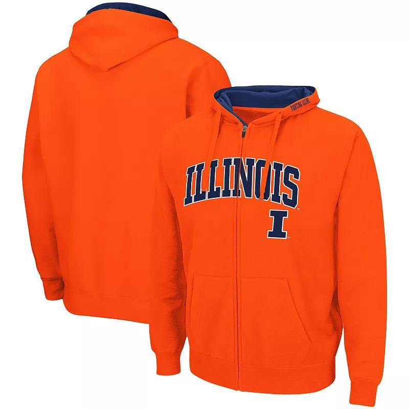 Men's Colosseum Heathered Gray Iowa Hawkeyes Arch & Logo 3.0 Full-Zip Hoodie, Size: Large, Grey Product Image