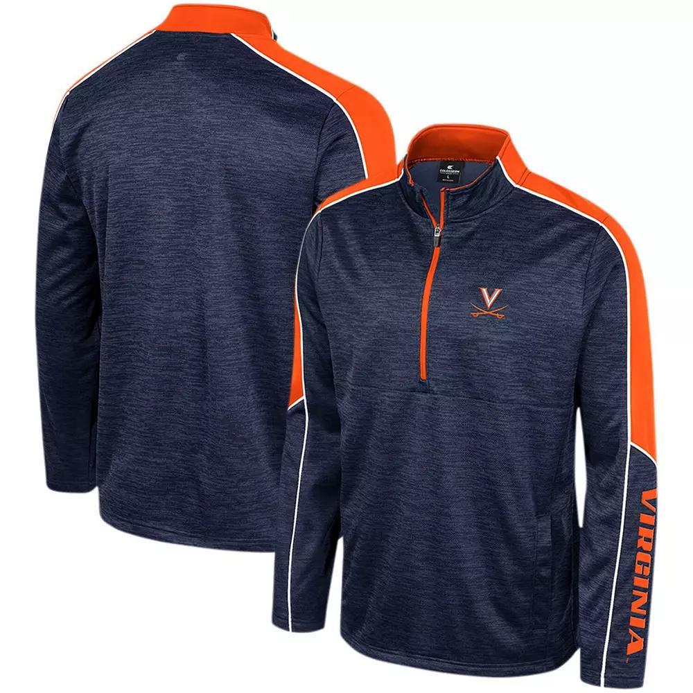Men's Colosseum Navy Virginia Cavaliers Marled Half-Zip Jacket, Size: Large, Blue Product Image