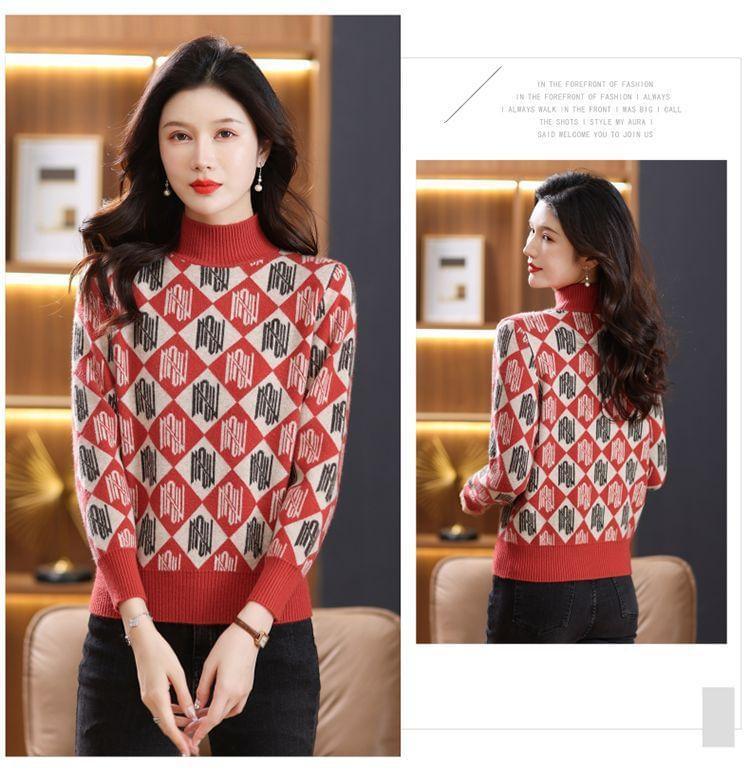 Turtleneck Pattern Sweater Product Image
