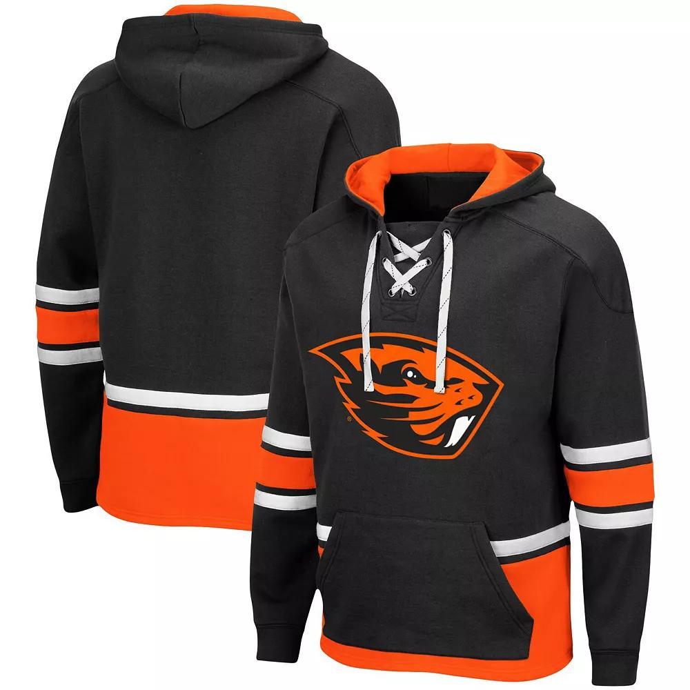 Men's Colosseum Black Oregon State Beavers Lace Up 3.0 Pullover Hoodie, Size: Large Product Image