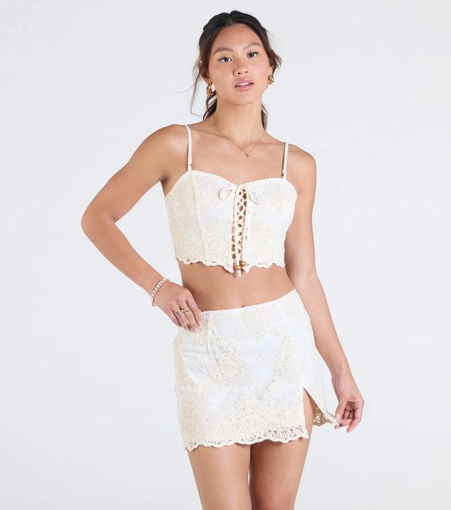 Boho Muse Lace Embroidered Mini Skirt Product Image