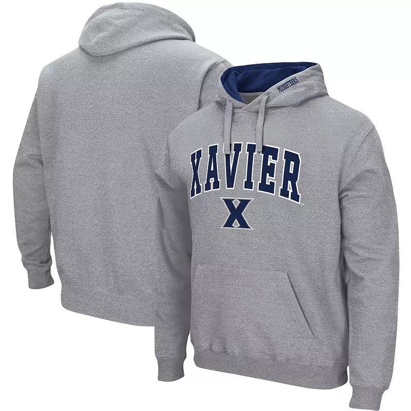 Men's Colosseum Heathered Gray Xavier Musketeers Arch and Logo Pullover Hoodie, Size: Medium, Xav Grey Product Image