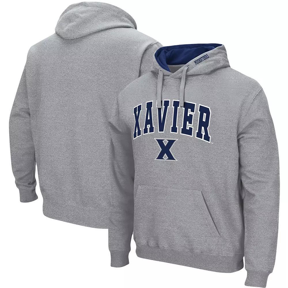 Men's Colosseum Heathered Gray Xavier Musketeers Arch and Logo Pullover Hoodie, Size: Medium, Xav Grey Product Image