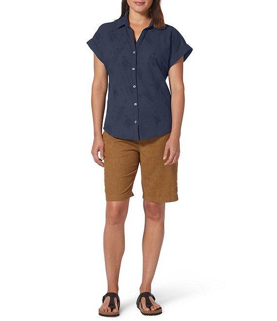 Royal Robbins Women's Oasis Non-Stretch Lawn Woven Point Collar Short Sleeve Button Front Top Product Image
