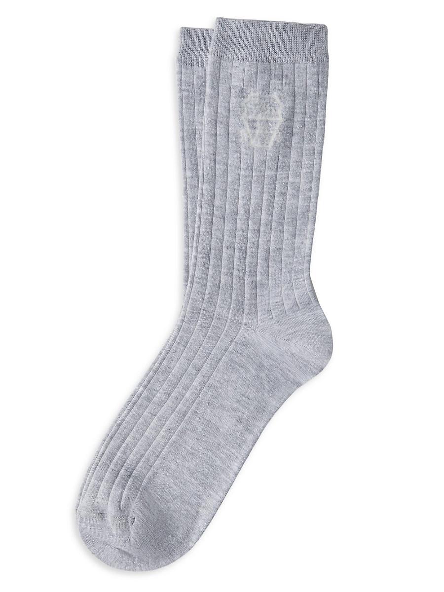 Mens Cotton Chalk Stripe Effect Socks with Logo Product Image