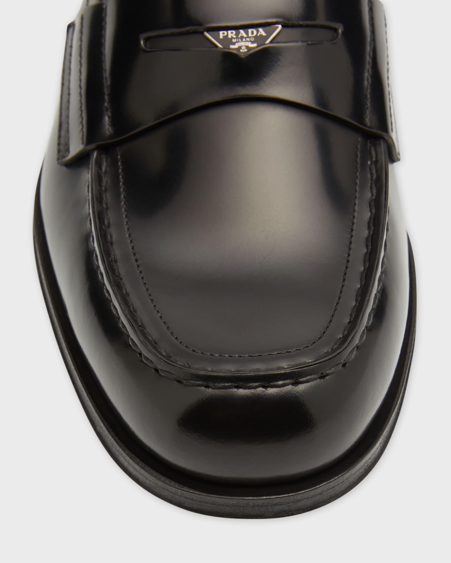 Men's Spazzolato Triangle Logo Penny Loafers Product Image