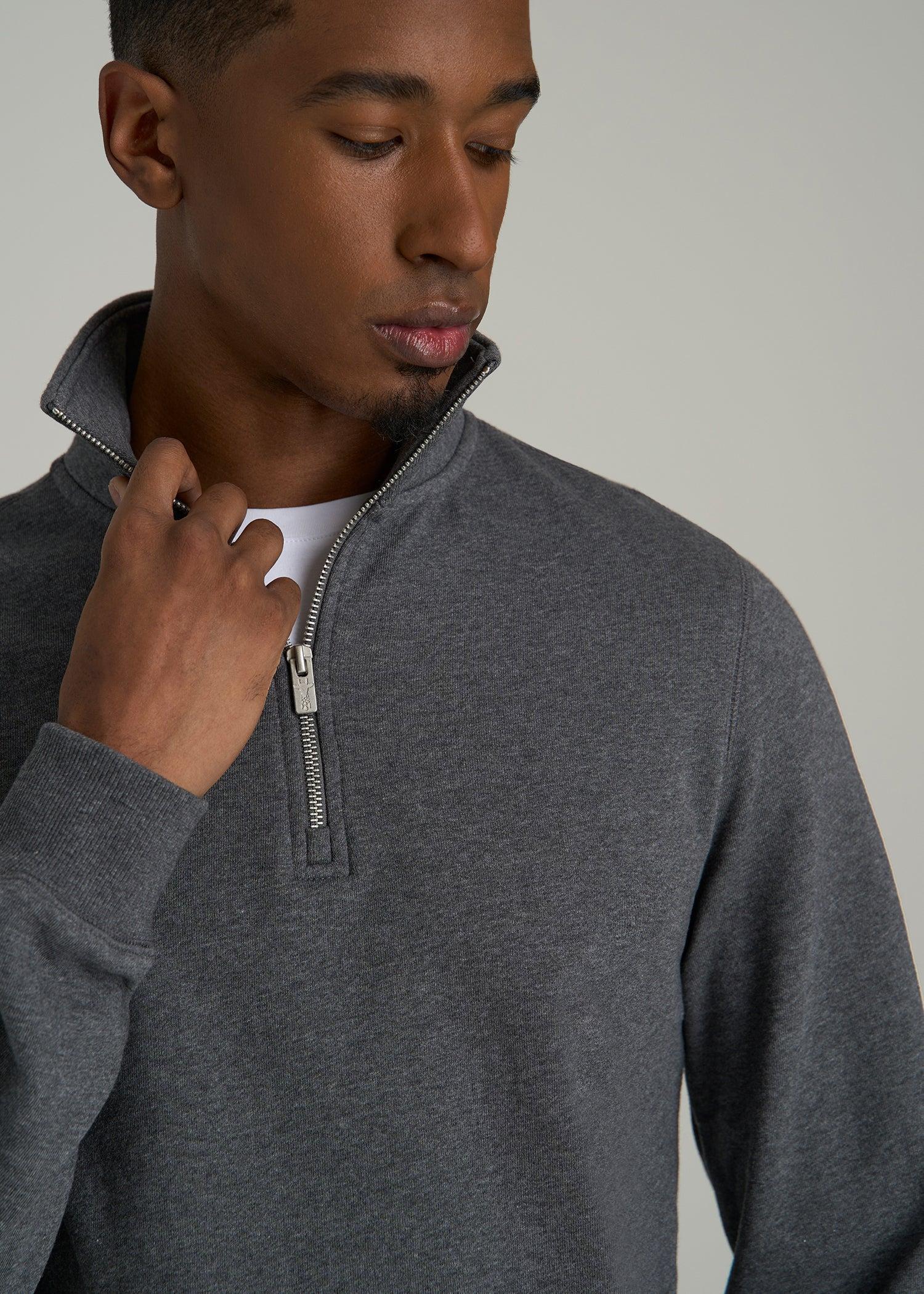 Wearever 2.0 French Terry Quarter-Zip Tall Men's Sweatshirt in Charcoal Mix Product Image