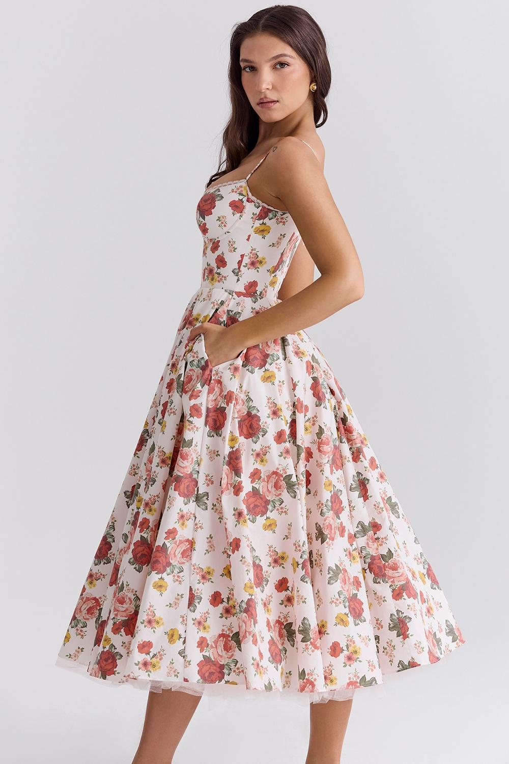 Minimoiselle  italian rose print tulle mini dress Product Image