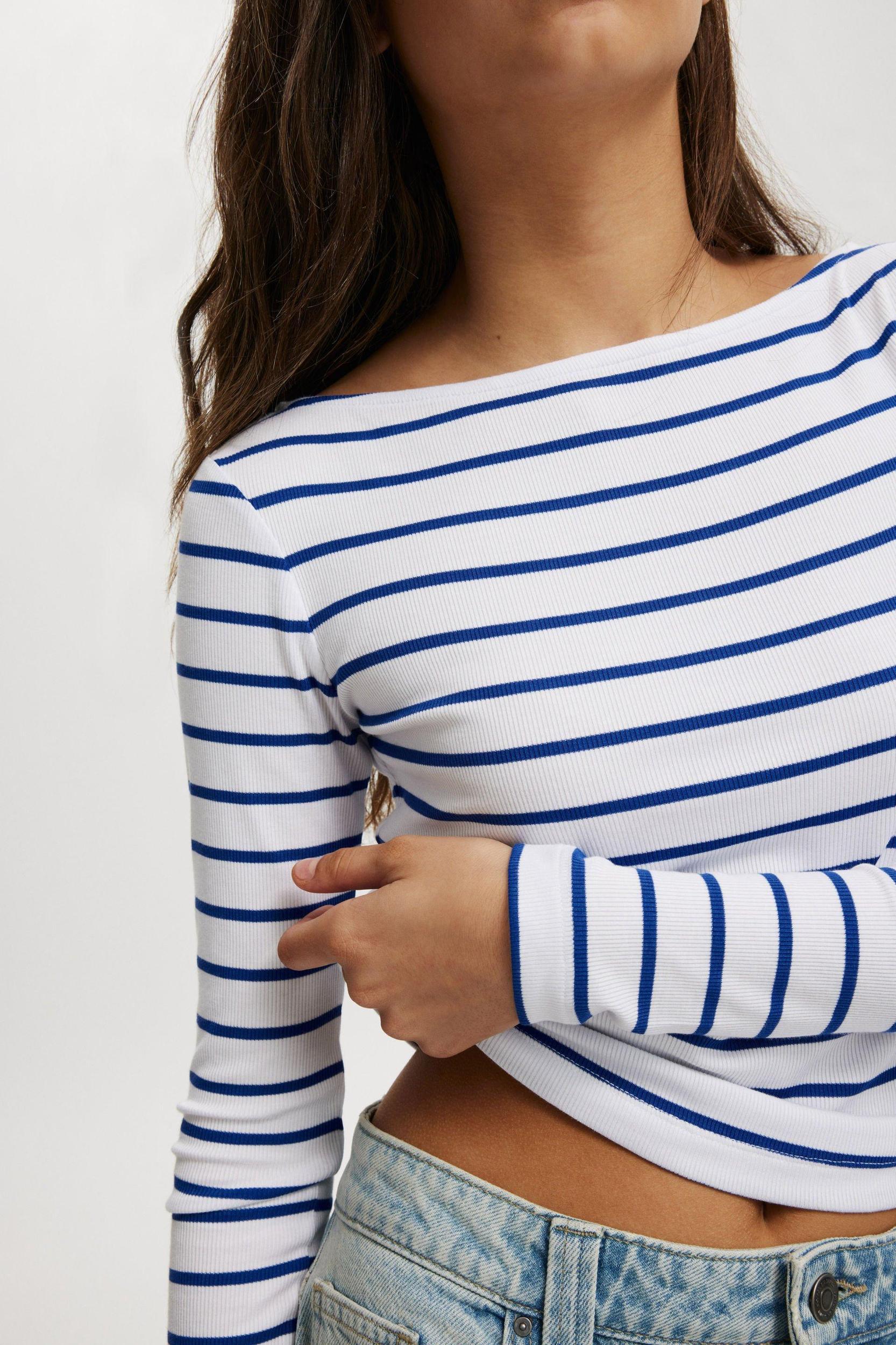 Staple Rib Boat Neck Long Sleeve Top Product Image