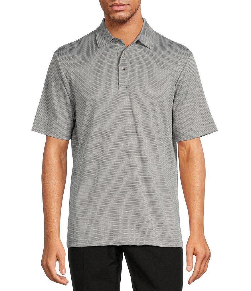 Roundtree & Yorke Performance The Fairway Short Sleeve Grid Jacquard Polo Shirt Product Image