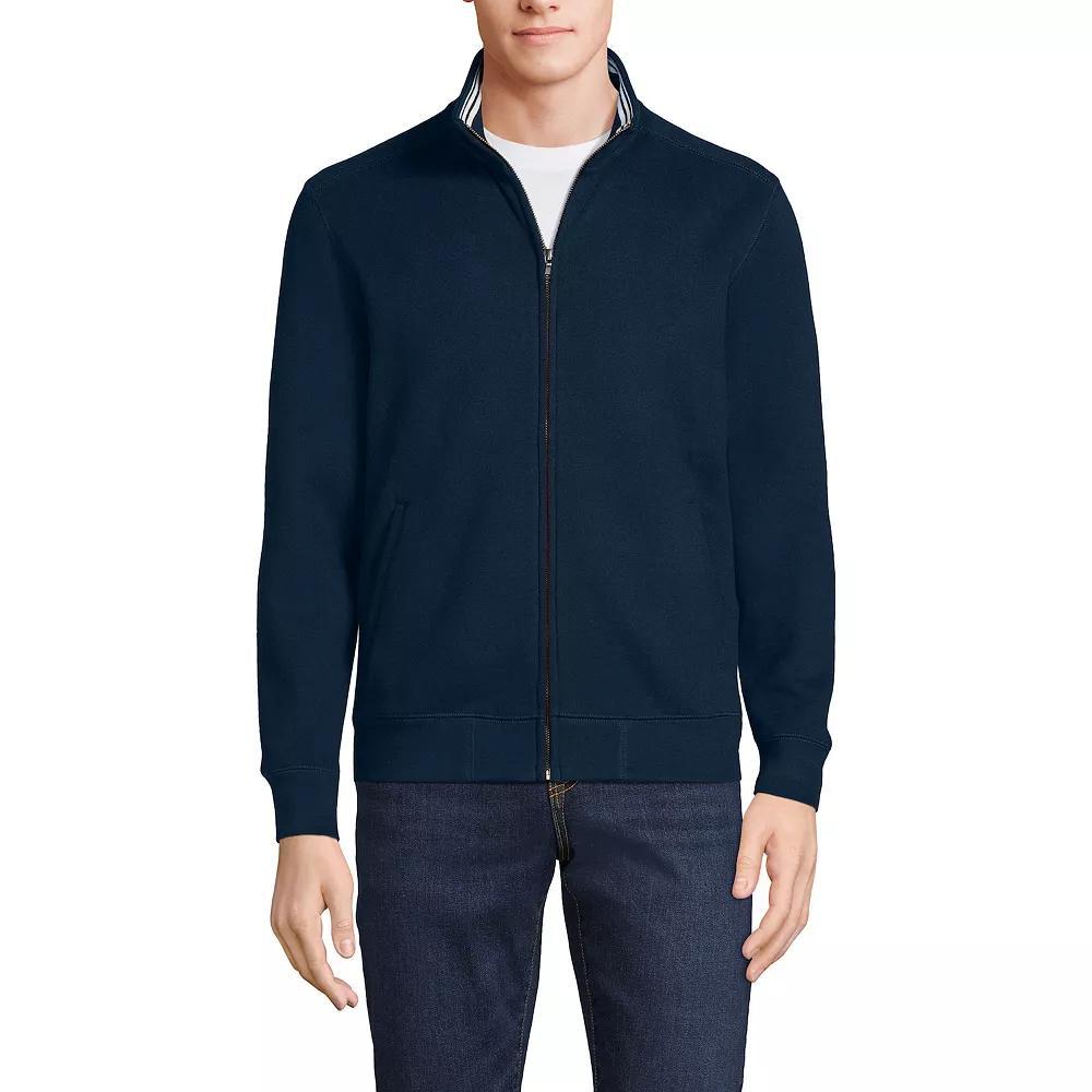 Men's Lands' End Serious Sweats Long Sleeve Zip-Up Sweatshirt, Size: Medium, Black Product Image