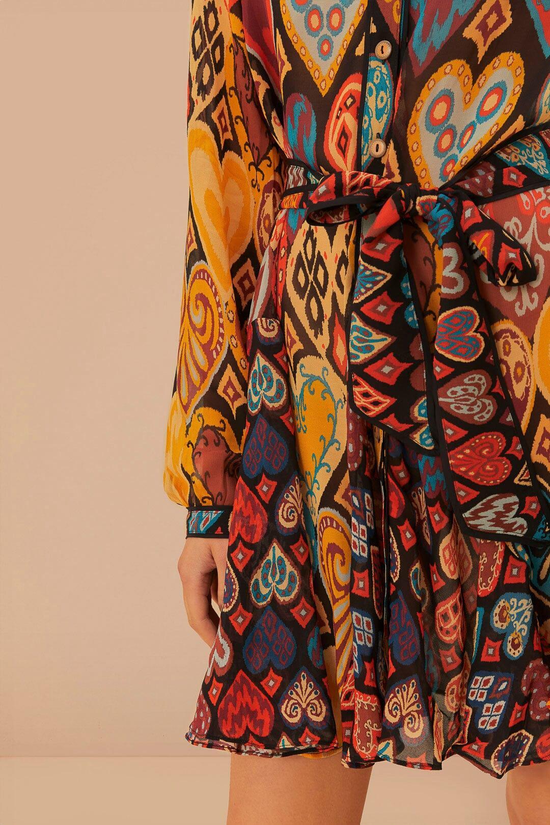 Black Hearts Ikat Mini Dress, HEARTS IKAT BLACK / XXS Product Image