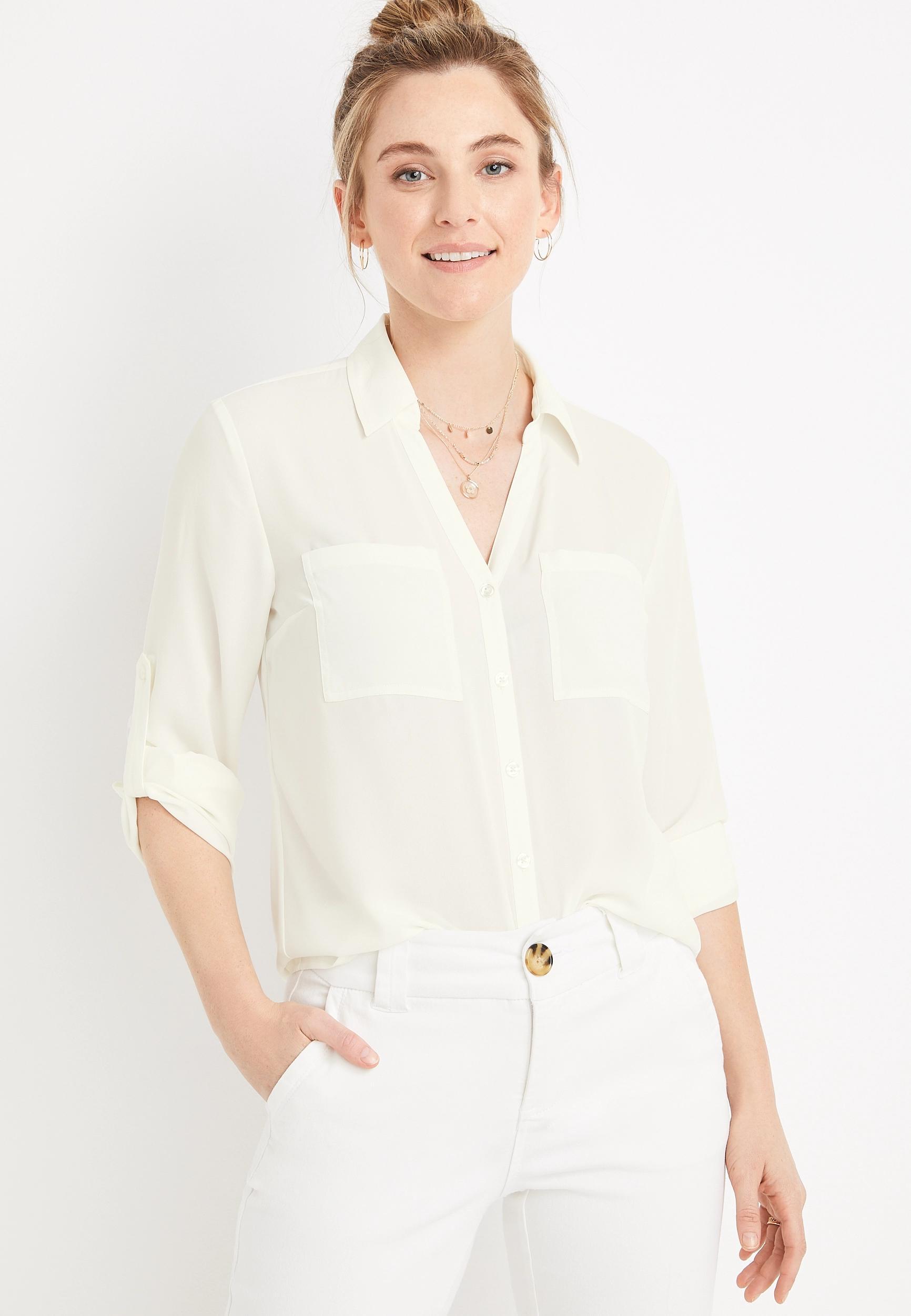Maurices Womens XX Large Size Winona Button Down Blouse Product Image