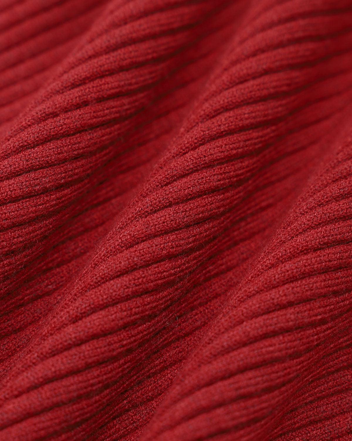 Red Bodycon Bell Sleeve Sweater Dress Product Image