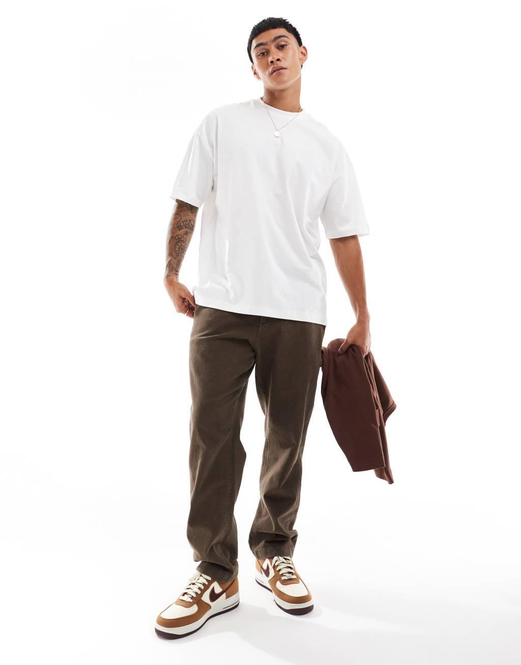 ASOS DESIGN oversized t-shirt with city back print in white Product Image