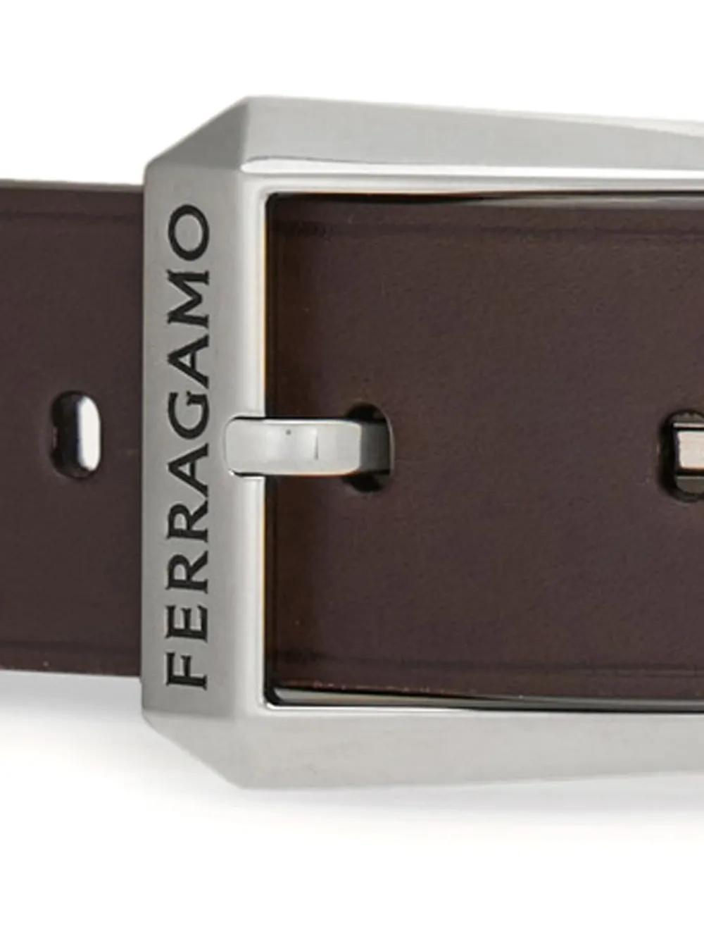 FERRAGAMO Adjustable Leather Belt In Brown Product Image