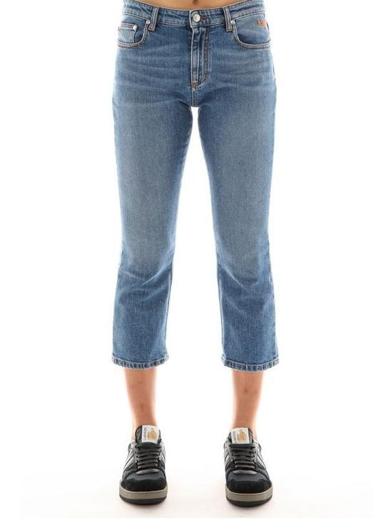 MSGM Logo Embroidered Jeans In Blue Product Image
