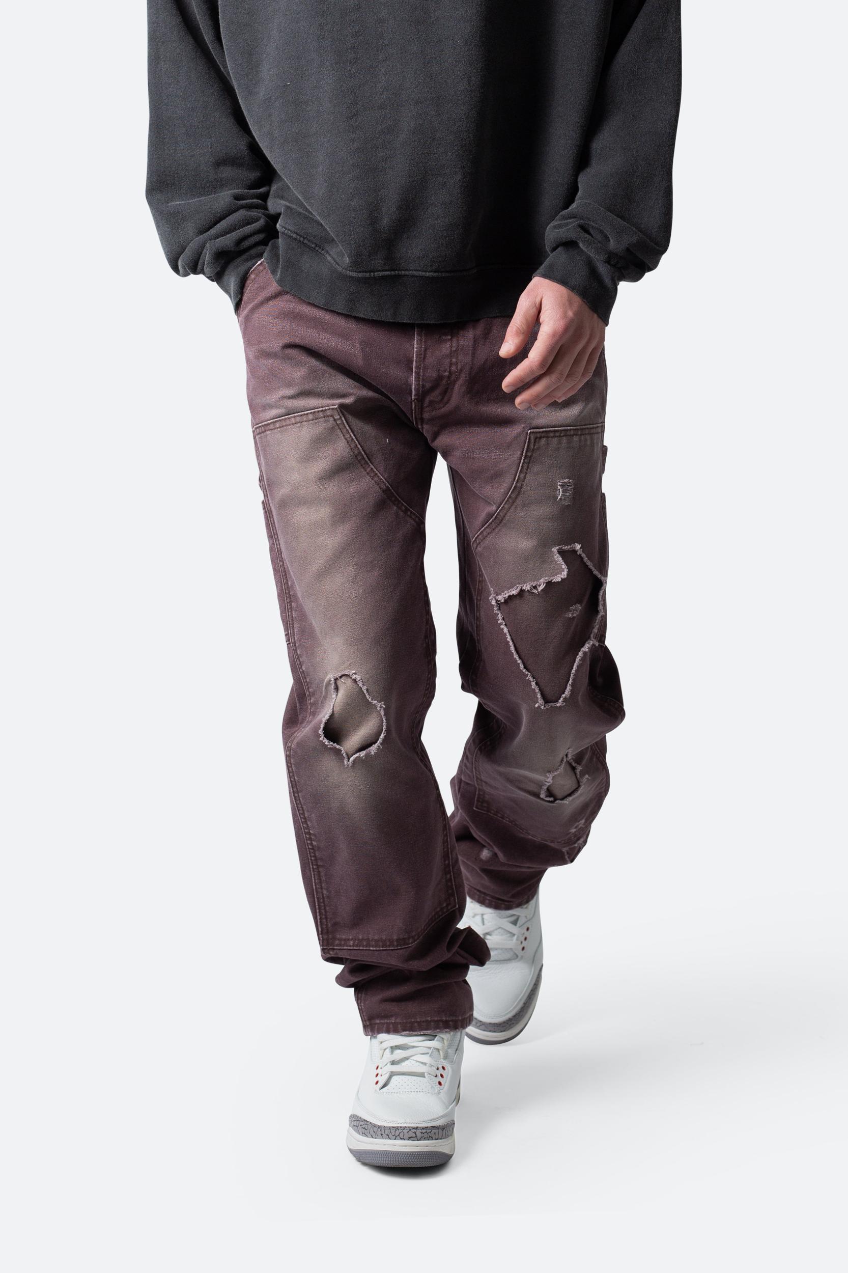 V602 Thrashed Carpenter Pants - Brown Product Image